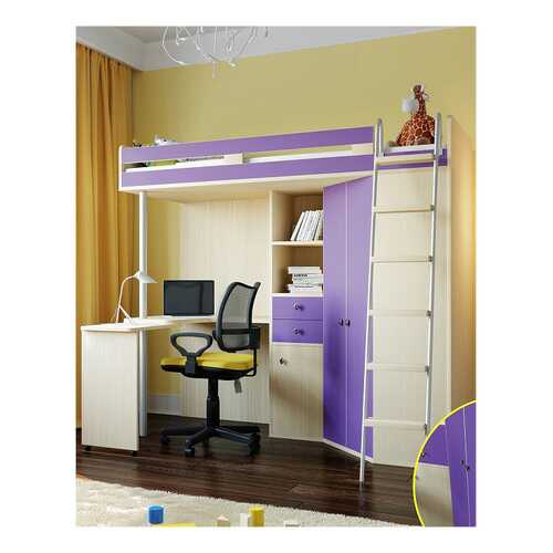 Кровать РВ-Мебель М-85 дуб молочный/фиолетовый в Едим Дома