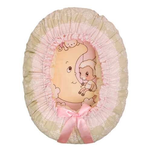 Подушка-валик-гнездо ЗОЛОТОЙ ГУСЬ Овечка на луне ( розовый) 8226 в Едим Дома