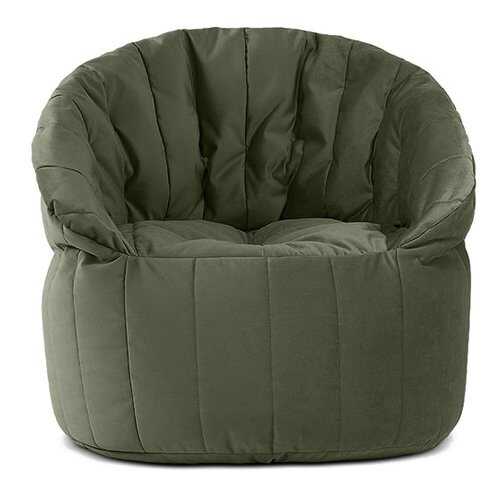 Бескаркасное кресло Loftyhome Энджой XL велюр зеленый в Едим Дома