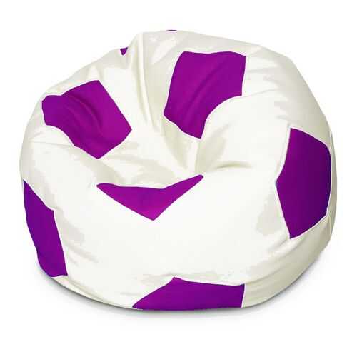 Кресло-мяч Папа Пуф Мяч, размер XL, экокожа, фиолетово-белый в Едим Дома