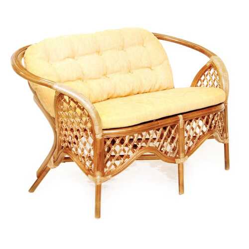 Плетеный диван для дачи ЭкоДизайн 1305С Коньяк в Едим Дома