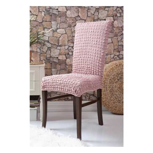 Чехлы на стулья без оборки Venera Chair, розовый, комплект 6 штук в Едим Дома