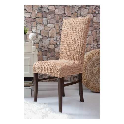 Чехол на стул без оборки Venera Chair, бежевый, 1 предмет в Едим Дома