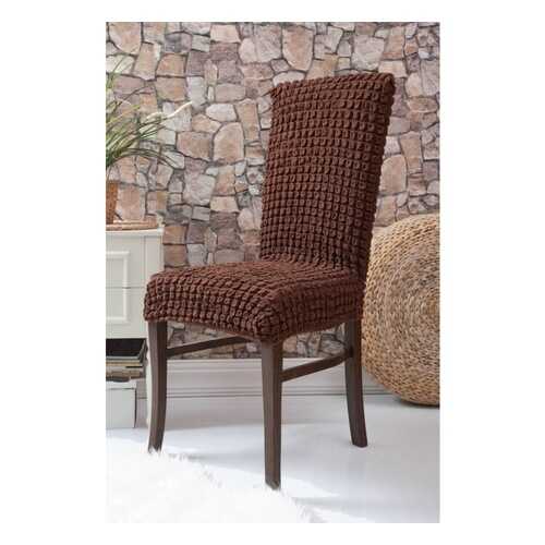 Чехол на стул без оборки Venera Chair, темно-коричневый, 1 предмет в Едим Дома