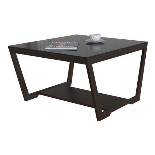 Журнальный столик Мебелик BeautyStyle 1 2457 70х70х43 см, венге/стекло чёрное в Едим Дома
