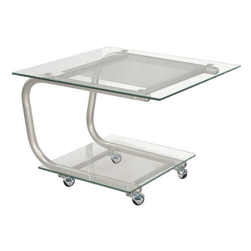 Журнальный столик Мебелик Дуэт 9 2212 60х60х50 см, металлик/прозрачное в Едим Дома