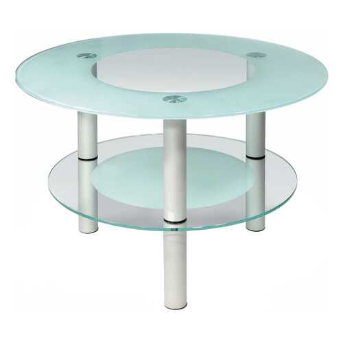 Журнальный столик Мебелик Кристалл 3 1879 75х75х50 см, алюминий/прозрачное в Едим Дома